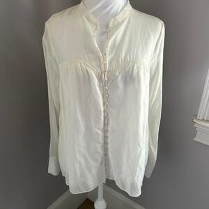 Free People‎ white cotton button up blouse